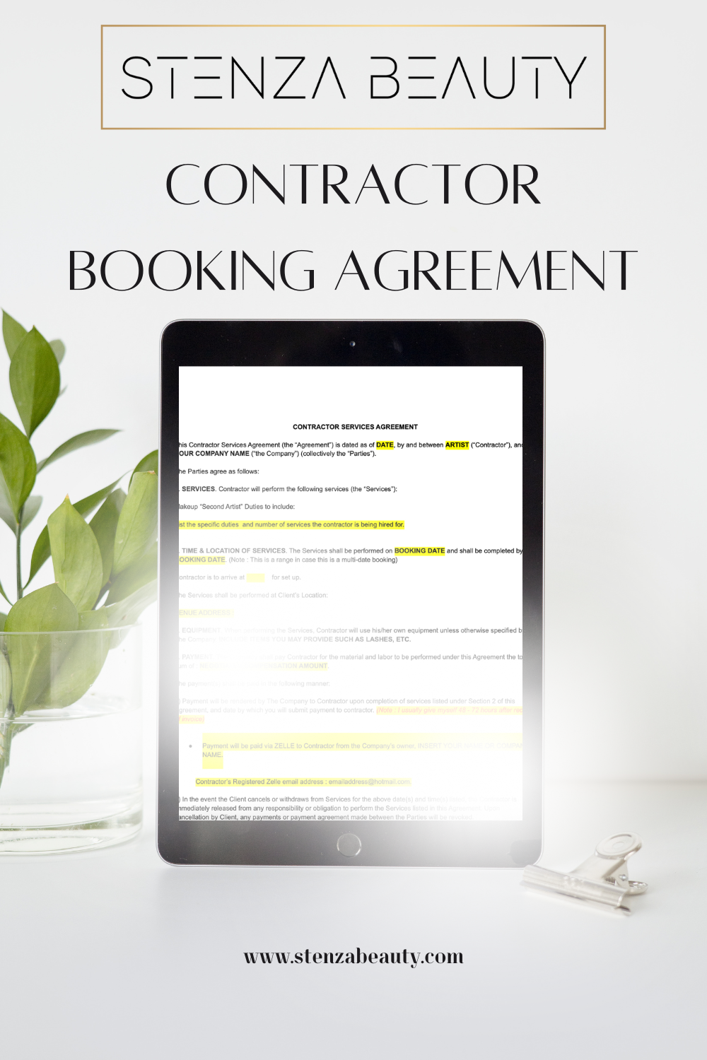 Contractor Booking Agreement